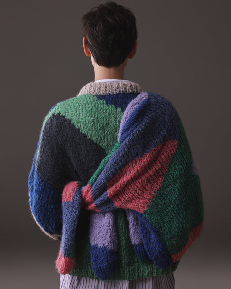 Ras handmade crew neck sweater, artisan knit in soft yarn — Wooly Rouge