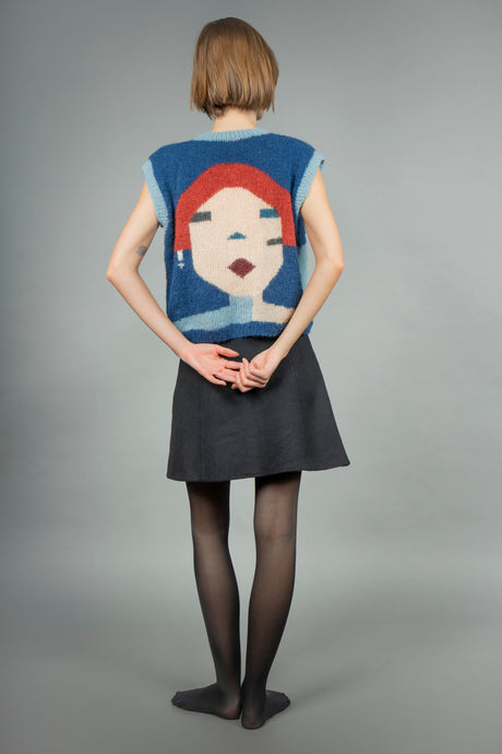 Amanda handmade sleeveless alpaca cardigan — Wooly Rouge