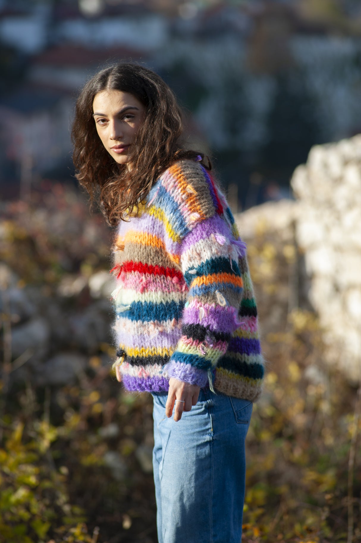 Nora crew neck mohair sweater, handcrafted in a relaxed fit — Wooly Rouge