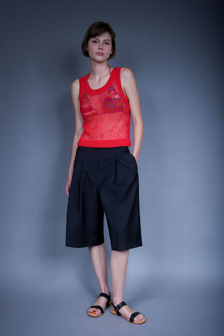 Galilea sleeveless handcrafted crochet top in cotton — Wooly Rouge