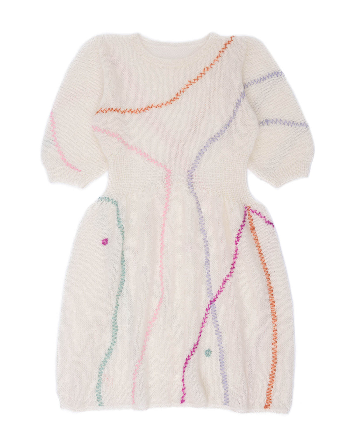 Maia crew neck mohair and merino dress, handmade in a relaxed fit — Wooly Rouge