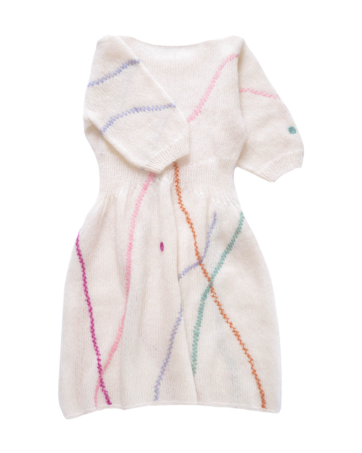 Maia crew neck mohair and merino dress, handmade in a relaxed fit — Wooly Rouge