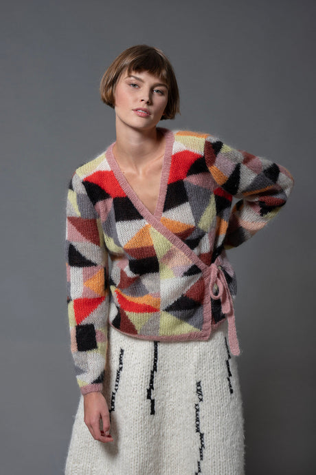Mary mohair wrap cardigan, handmade with a flattering V-neckline — Wooly Rouge