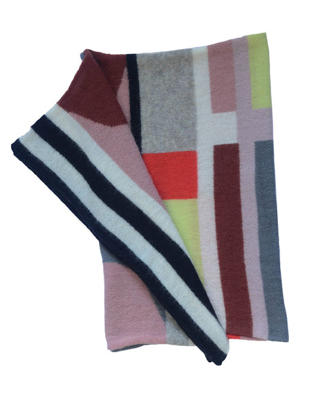Mina oversize mohair scarf-shawl with chain link detail, handmade — Wooly Rouge