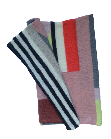 Mina oversize mohair scarf-shawl with chain link detail, handmade — Wooly Rouge