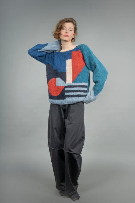 Alda handcrafted alpaca crew neck sweater — Wooly Rouge