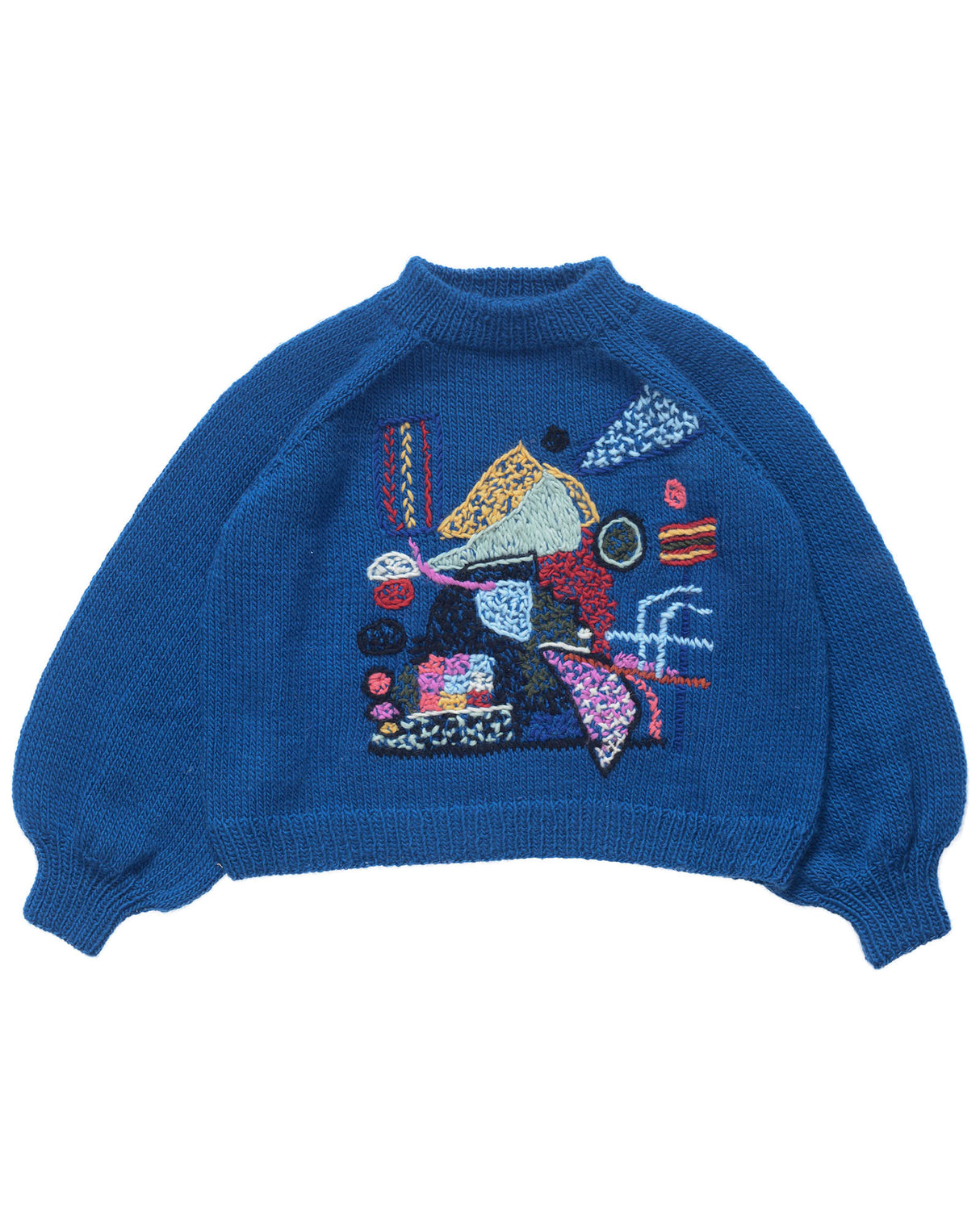 Vanessa Treat handknit wool sweater with playful embroidered motifs — Wooly Rouge