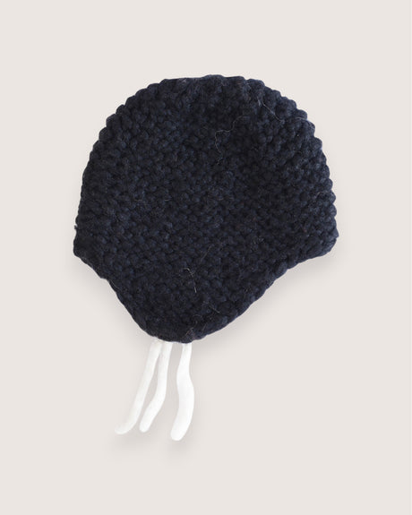 Fin embroidered cashmere and silk ear-flap hat, handcrafted — Wooly Rouge