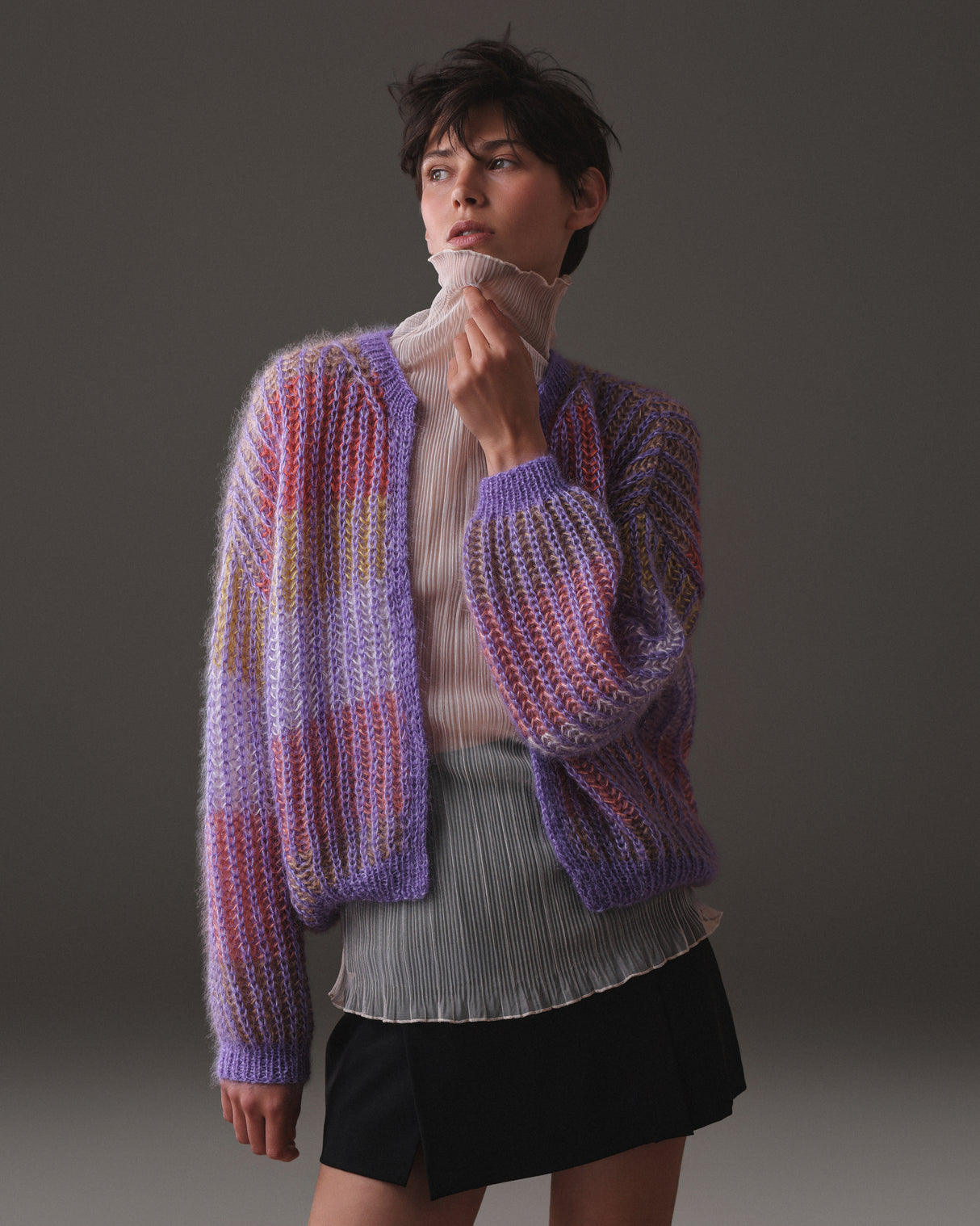 Fata handcrafted chunky knit cardigan, oversized silhouette — Wooly Rouge