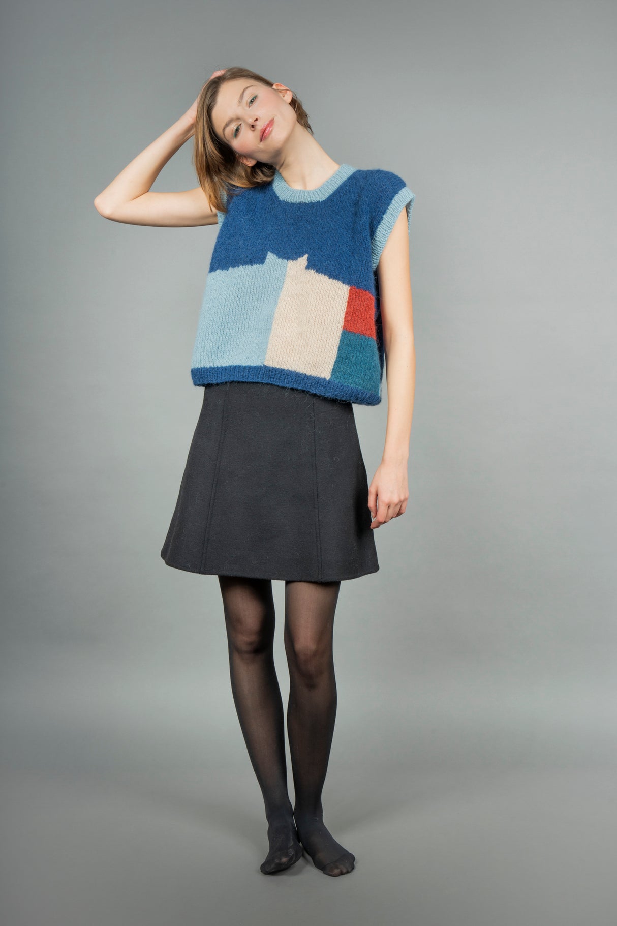 Amanda handmade sleeveless alpaca cardigan — Wooly Rouge