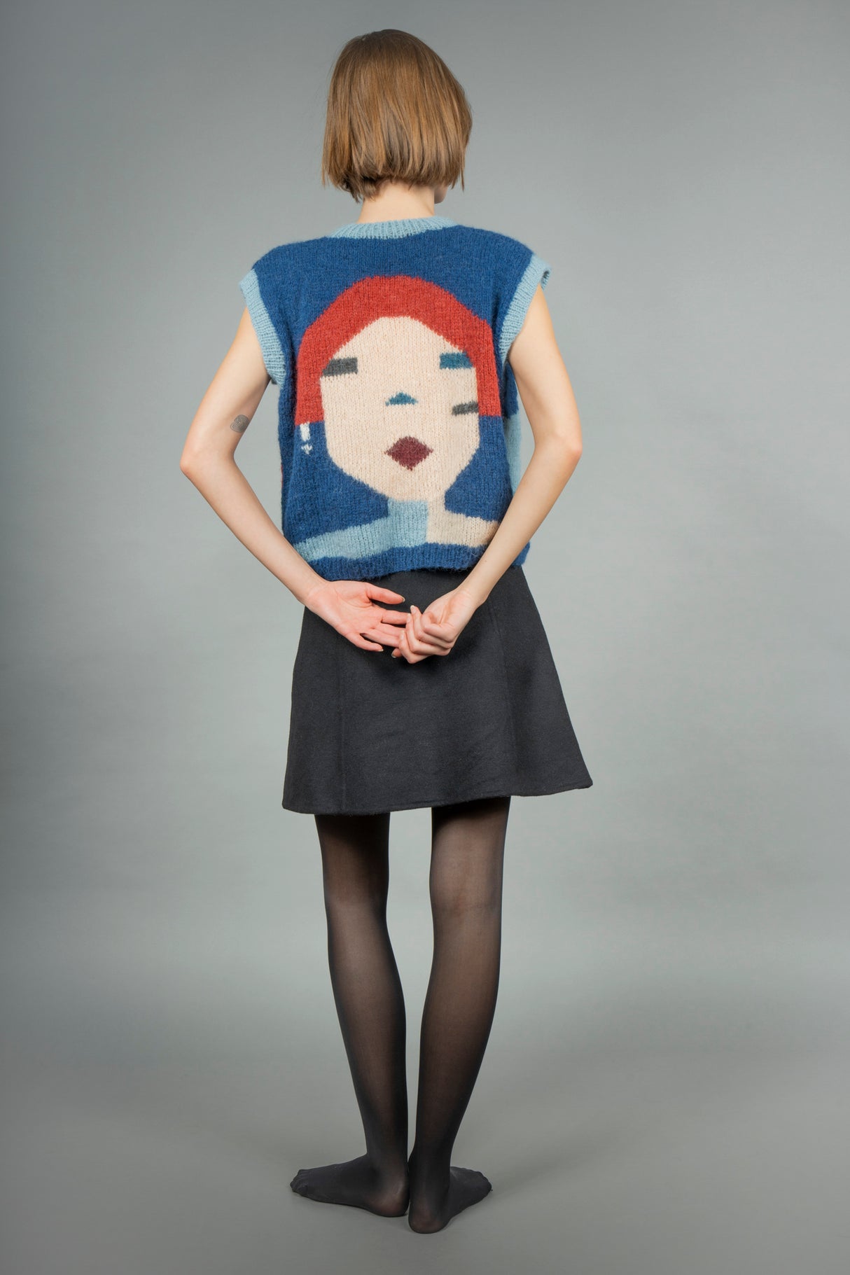 Amanda handmade sleeveless alpaca cardigan — Wooly Rouge