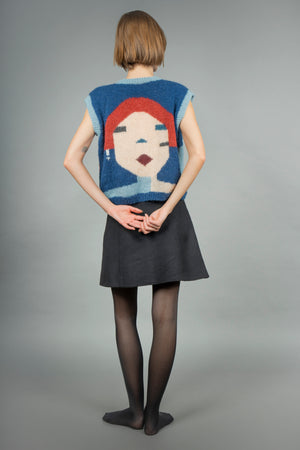 Amanda handmade sleeveless alpaca cardigan — Wooly Rouge