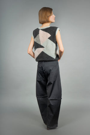 Carlo cashmere sleeveless cardigan vest, handcrafted — Wooly Rouge