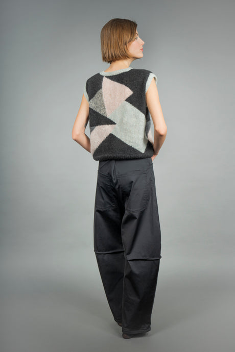 Carlo cashmere sleeveless cardigan vest, handcrafted — Wooly Rouge
