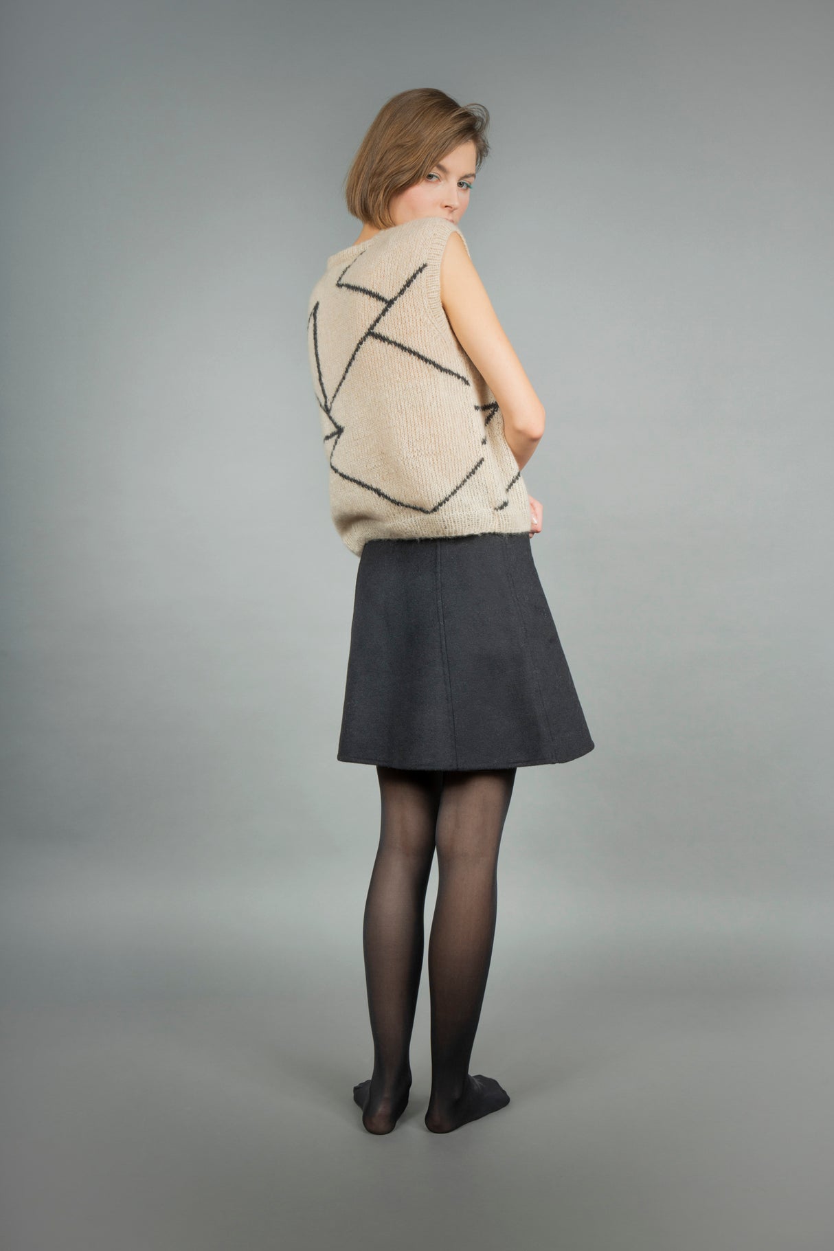Cath handmade wool sweater, classic crew neck style — Wooly Rouge