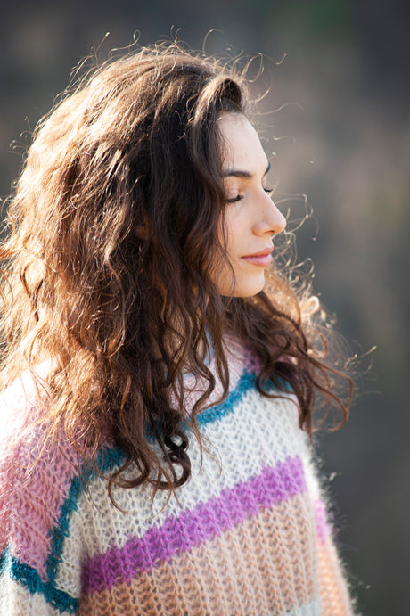 Fama mohair pullover sweater, handmade with a soft fluffy texture — Wooly Rouge