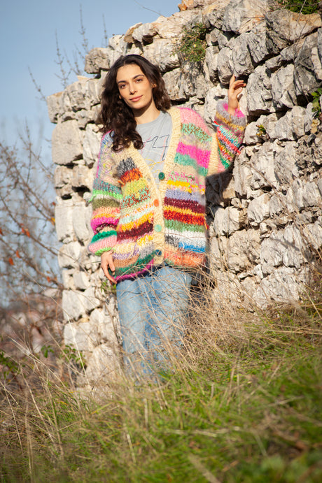 Nama long mohair cardigan, handcrafted with open-front silhouette — Wooly Rouge