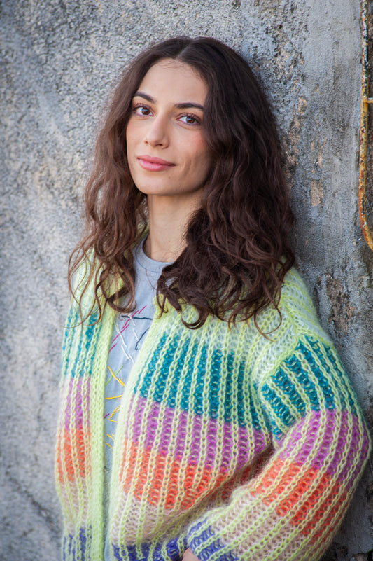 Cardigan mohair "Maho II" Zero Waste