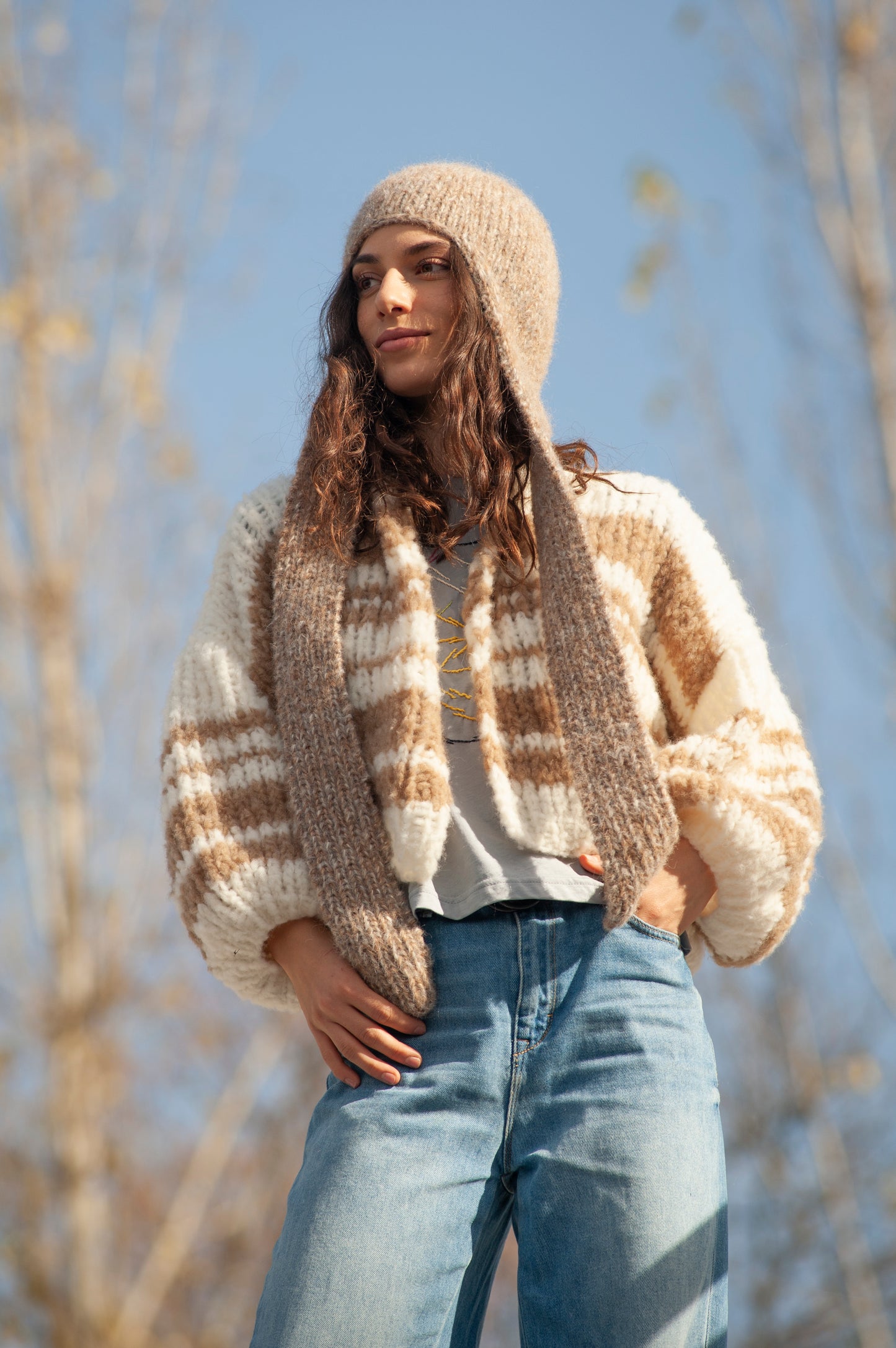 Bonnet à longs caches-oreilles laine "Layla"