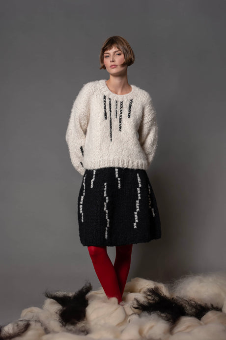 Fiona cashmere and silk crew neck sweater, handcrafted — Wooly Rouge