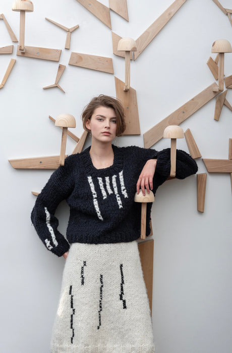 Fiona cashmere and silk crew neck sweater, handcrafted — Wooly Rouge