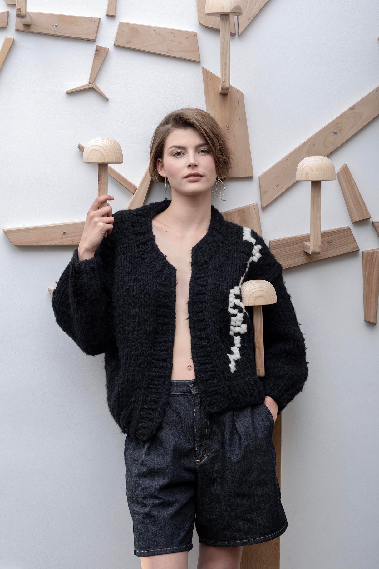 Frida cashmere and silk cardigan, handcrafted with a fluid open front — Wooly Rouge