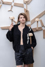 Frida cashmere and silk cardigan, handcrafted with a fluid open front — Wooly Rouge
