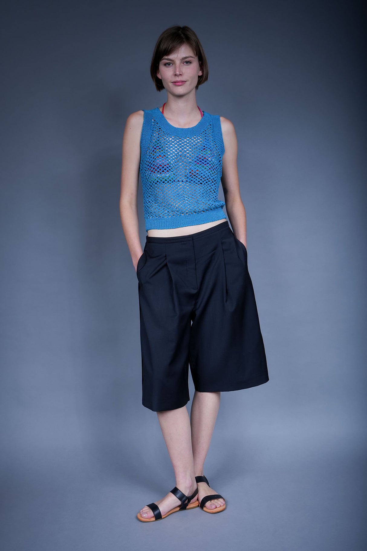 Galilea sleeveless handcrafted crochet top in cotton — Wooly Rouge