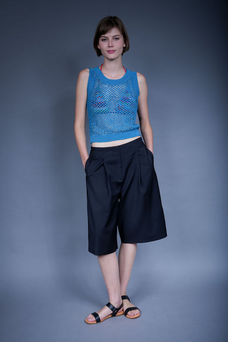 Galilea sleeveless handcrafted crochet top in cotton — Wooly Rouge