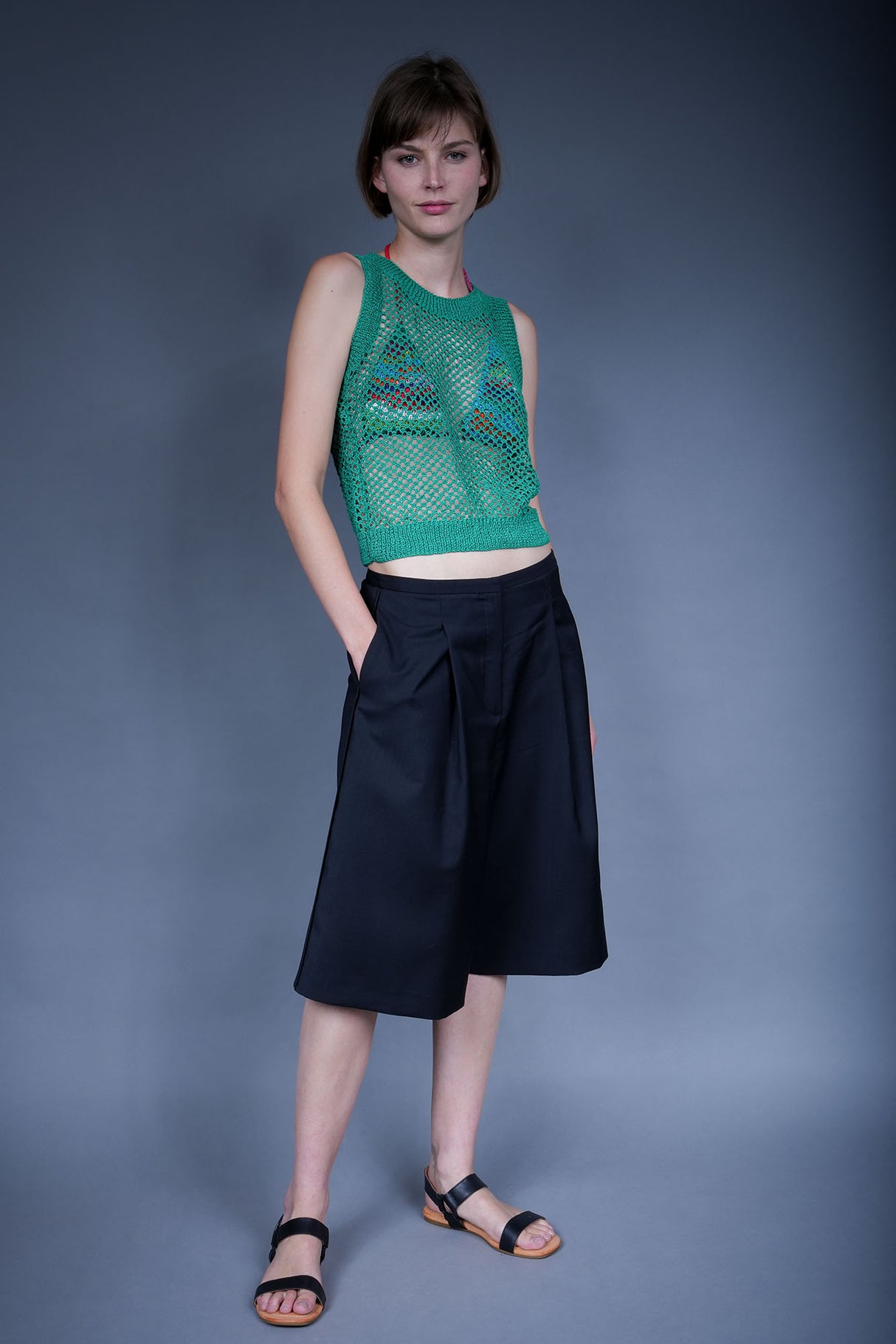 Galilea sleeveless handcrafted crochet top in cotton — Wooly Rouge