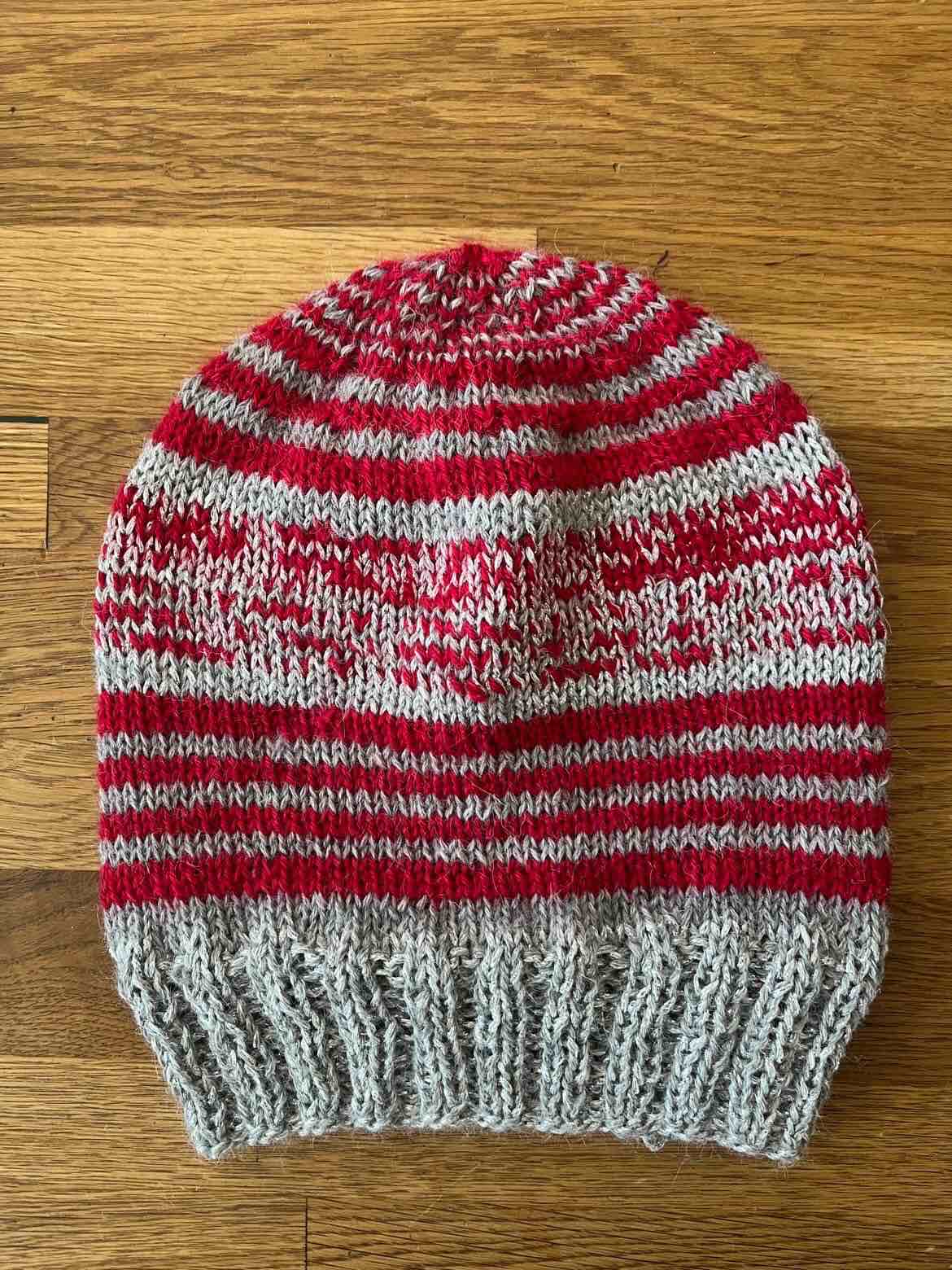 Silver & Red Beanie