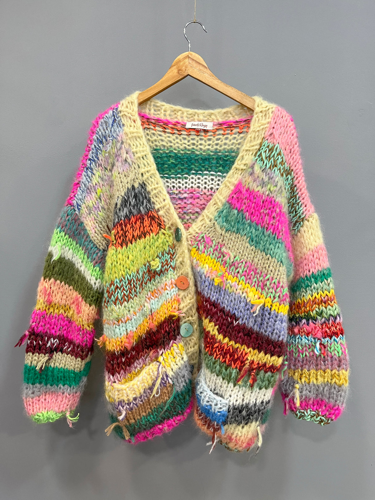 Nama long mohair cardigan, handcrafted with open-front silhouette — Wooly Rouge