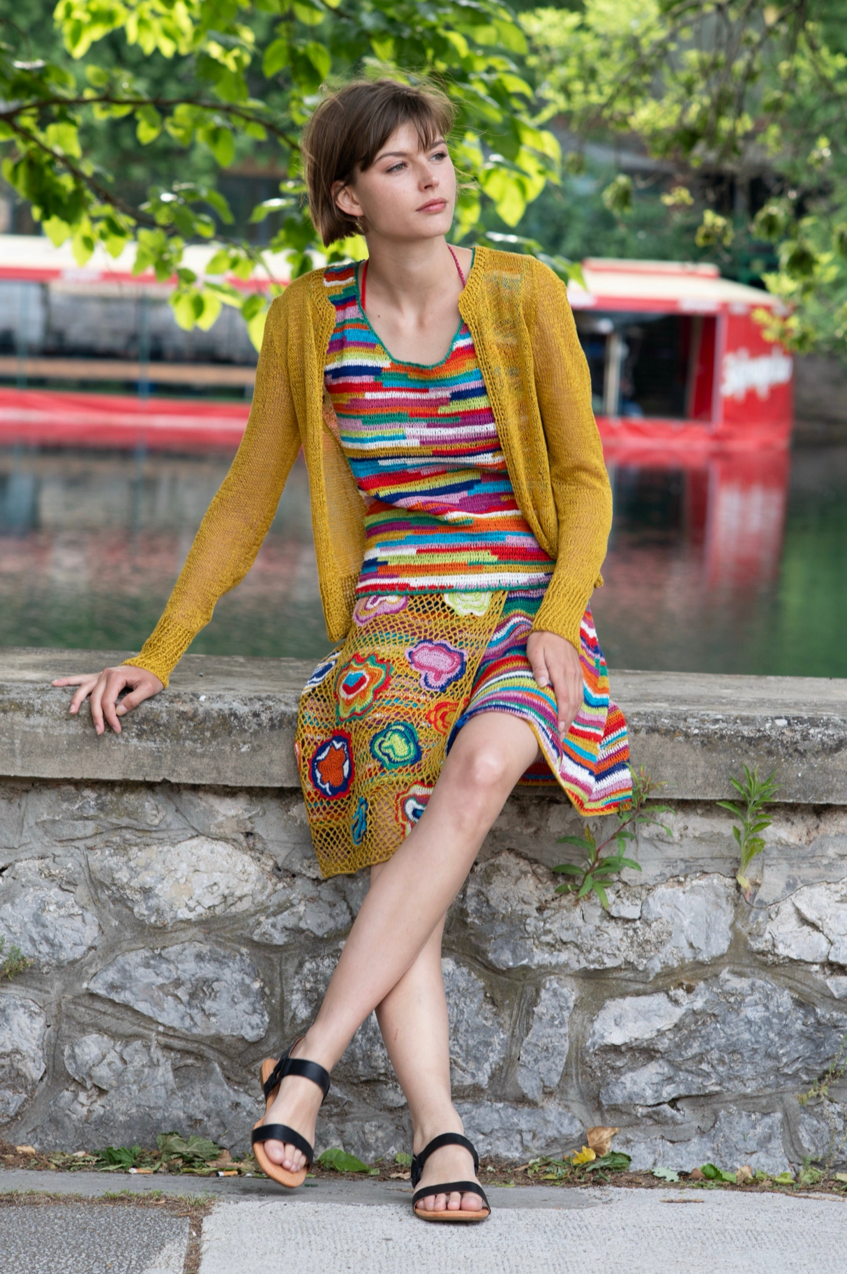 Gia handcrafted crochet skirt, open-weave cotton — Wooly Rouge