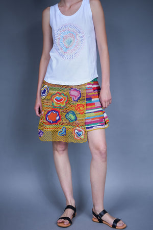 Gia handcrafted crochet skirt, open-weave cotton — Wooly Rouge