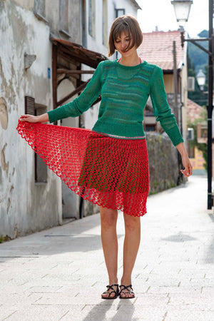 Gloria handcrafted crochet cotton skirt, lightweight summer style — Wooly Rouge