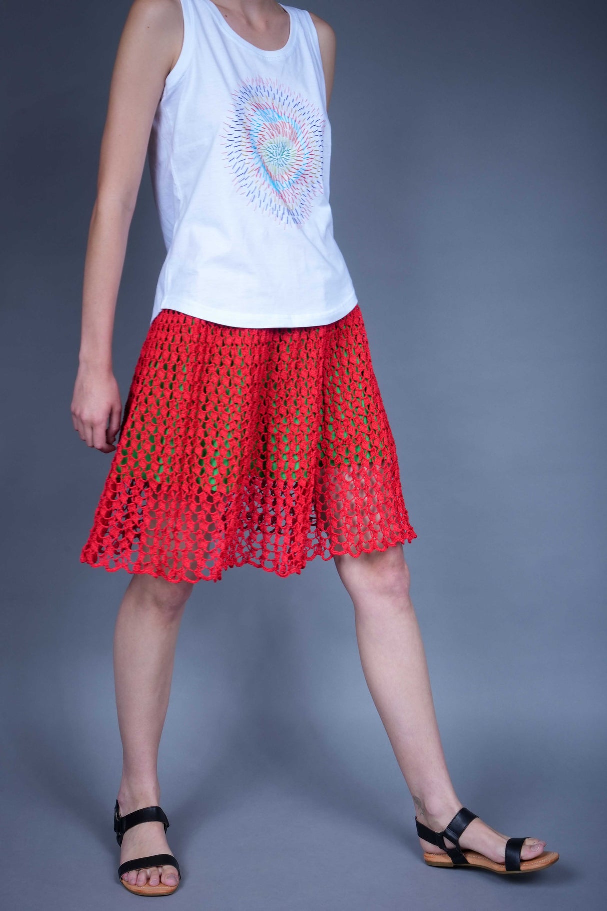Gloria handcrafted crochet cotton skirt, lightweight summer style — Wooly Rouge