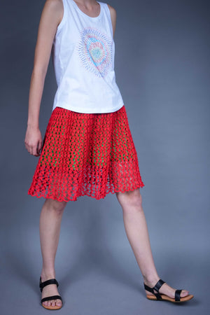 Gloria handcrafted crochet cotton skirt, lightweight summer style — Wooly Rouge