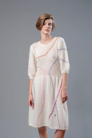 Maia crew neck mohair and merino dress, handmade in a relaxed fit — Wooly Rouge