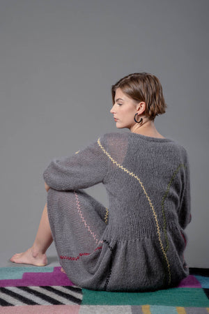 Maia crew neck mohair and merino dress, handmade in a relaxed fit — Wooly Rouge