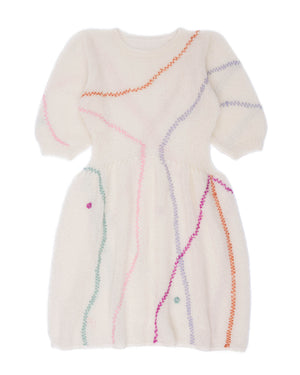 Maia crew neck mohair and merino dress, handmade in a relaxed fit — Wooly Rouge