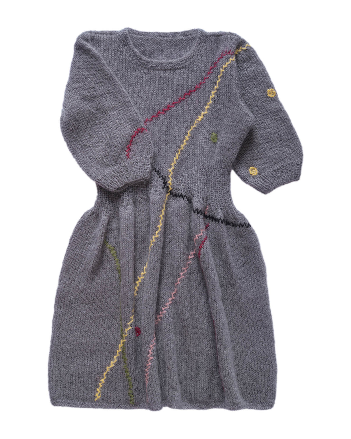 Maia crew neck mohair and merino dress, handmade in a relaxed fit — Wooly Rouge