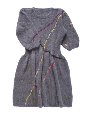 Maia crew neck mohair and merino dress, handmade in a relaxed fit — Wooly Rouge