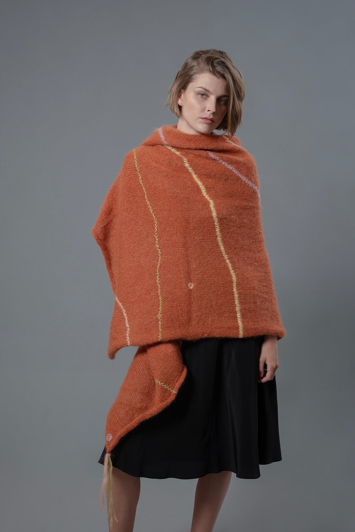 Marion handmade knit shawl in premium yarn — Wooly Rouge