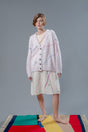 Mia V-neck mohair and merino cardigan, handcrafted in soft pink — Wooly Rouge