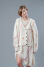 Mia V-neck mohair and merino cardigan, handcrafted — Wooly Rouge