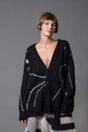 Mia V-neck mohair and merino cardigan, handcrafted — Wooly Rouge