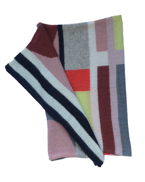 Mina oversize mohair scarf-shawl with chain link detail, handmade — Wooly Rouge