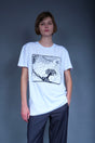Wooly Rouge x Sasha hand-embroidered T-shirt N°6, unique artwork — Wooly Rouge