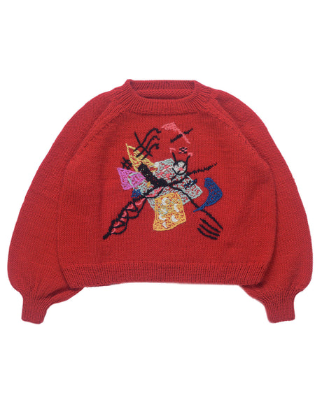 Vanessa Home handknit wool sweater with embroidered home motifs — Wooly Rouge