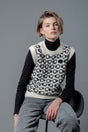 Vesso handknit wool vest with embroidered herd of sheep pattern — Wooly Rouge